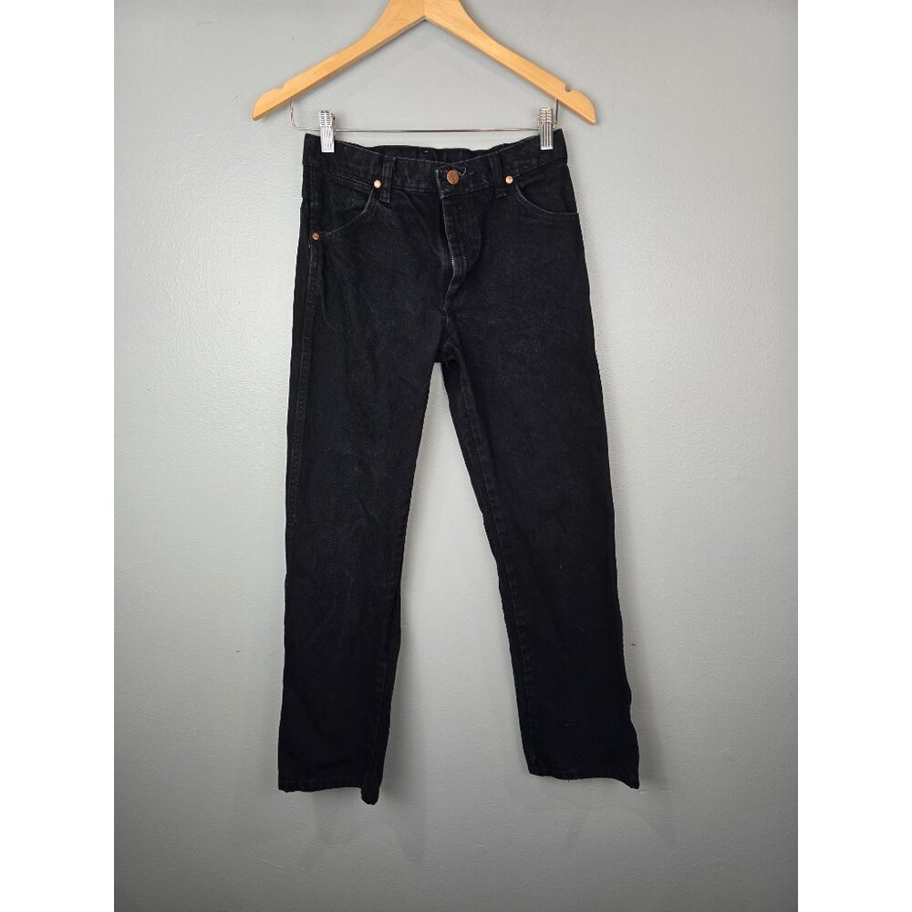 Wrangler Jeans Boy's Size 14 R Black Straight Leg Cowboy Cut Western Adjustable